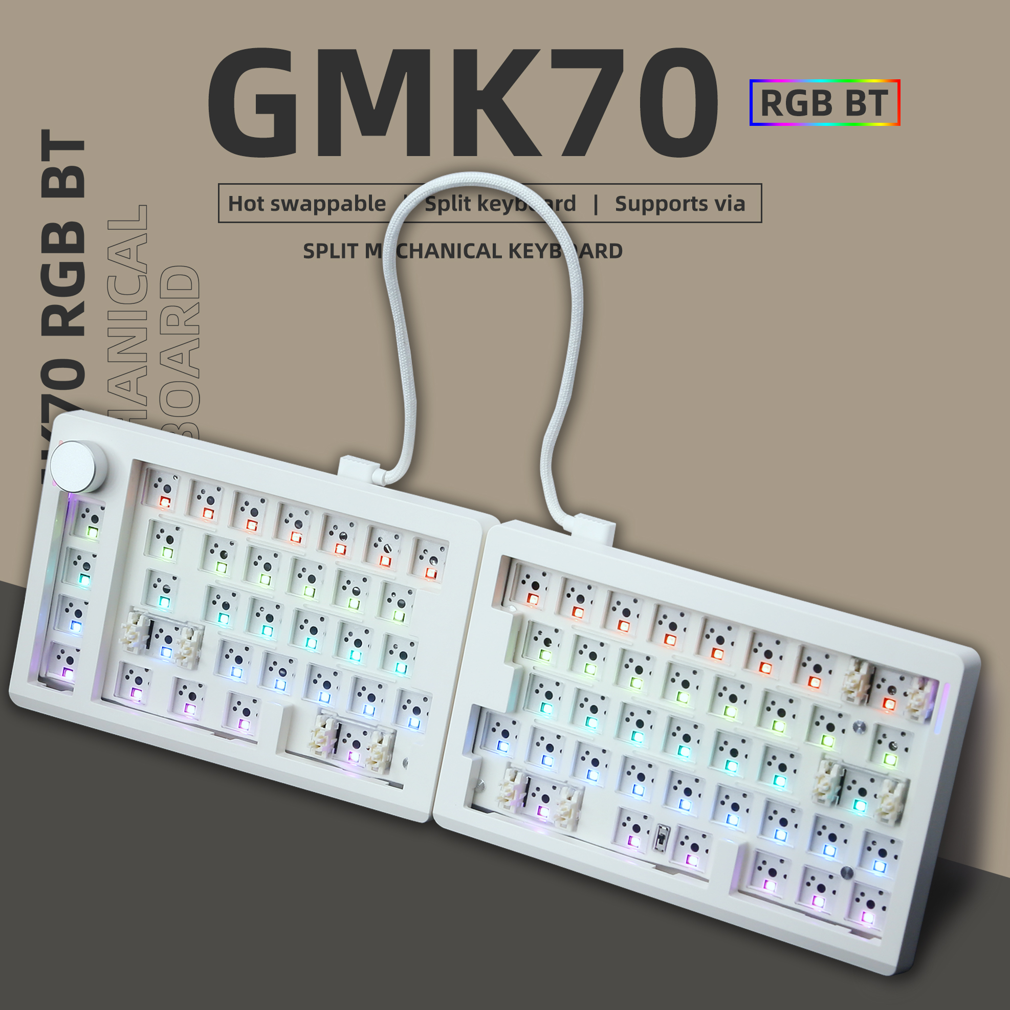Gaming Keyboard Half - ZUOYA GMK70 VIA/Qmk separate Gaming Mechanical
