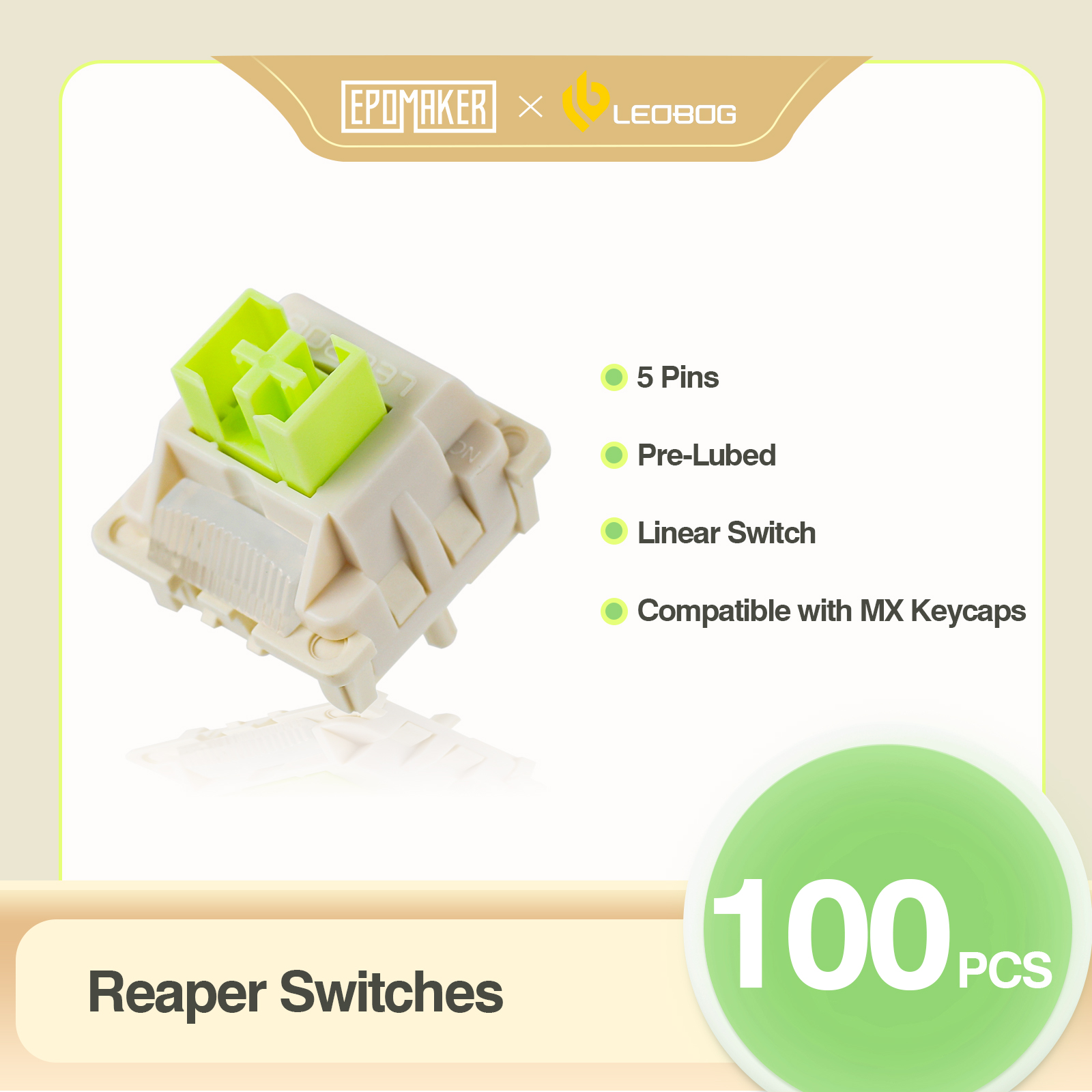 Gaming Keyboard Mechanical Wireless - 100 Pieces EPOMAKER x LEOBOG Reaper