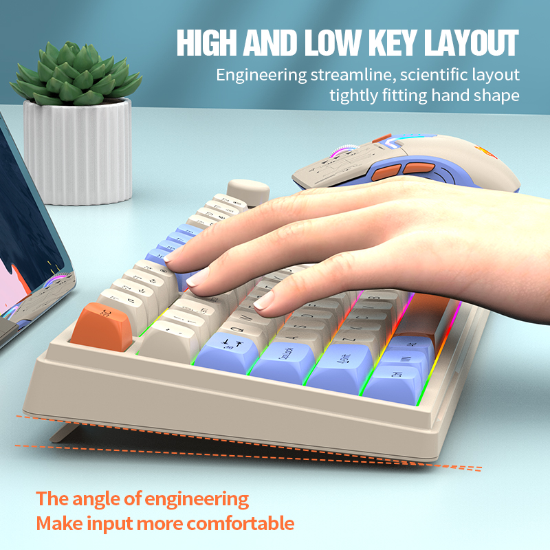 New Dual-Mode 80 Keys Wireless - Gaming Keyboard And Mouse Combo 评论和价格