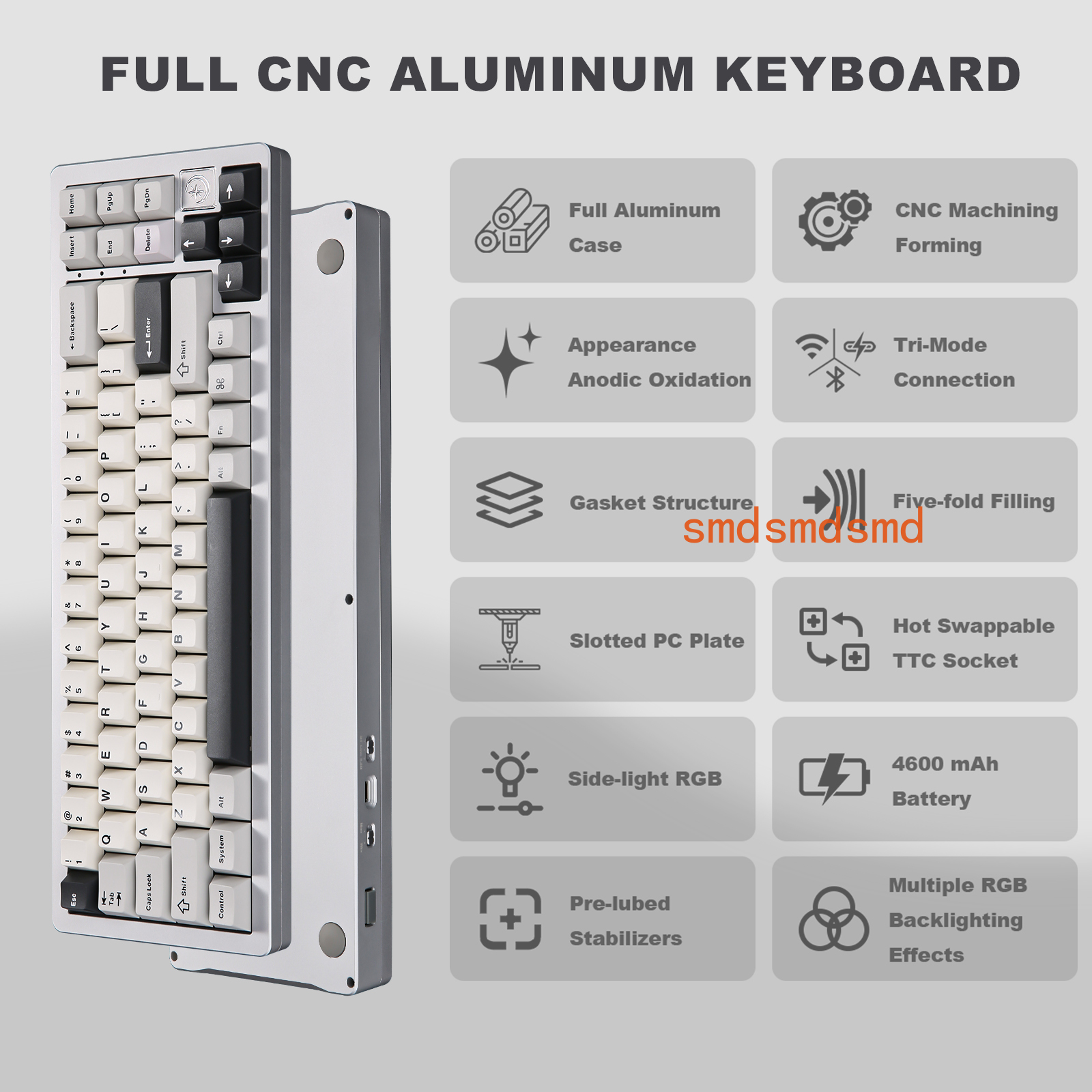 AL71 Silver CNC Aluminum Mecha - Gaming Keyboard Mechanical Wireless 评论和价格