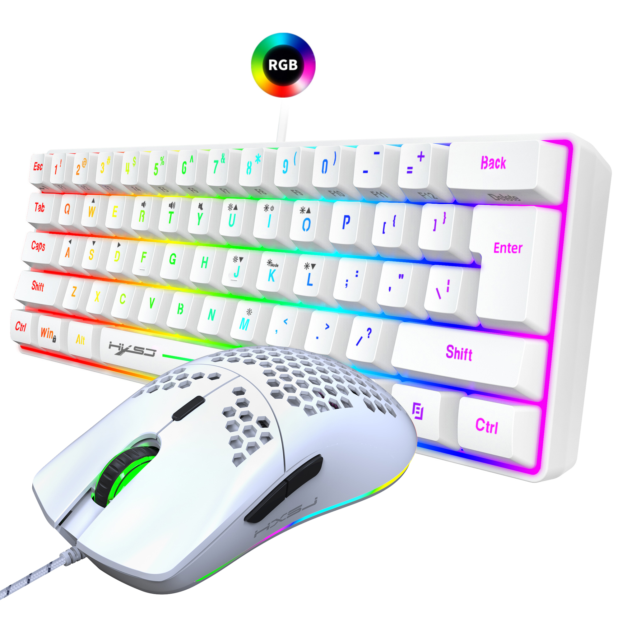 Hot selling HXSJ 61 keys V700  - Gaming Keyboard And Mouse Combo 评论和价格