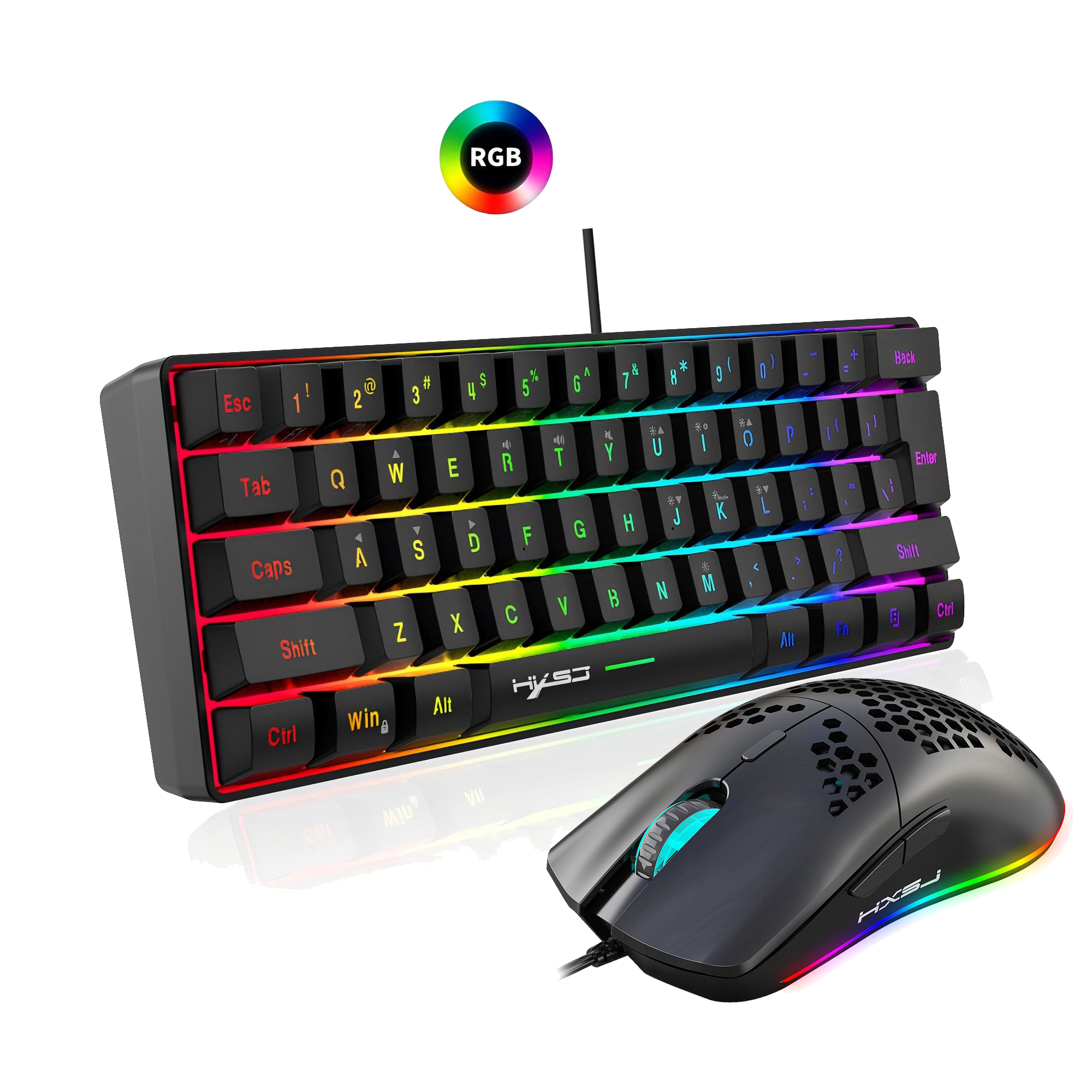 Hot selling HXSJ 61 keys V700  - Gaming Keyboard And Mouse Combo 评论和价格