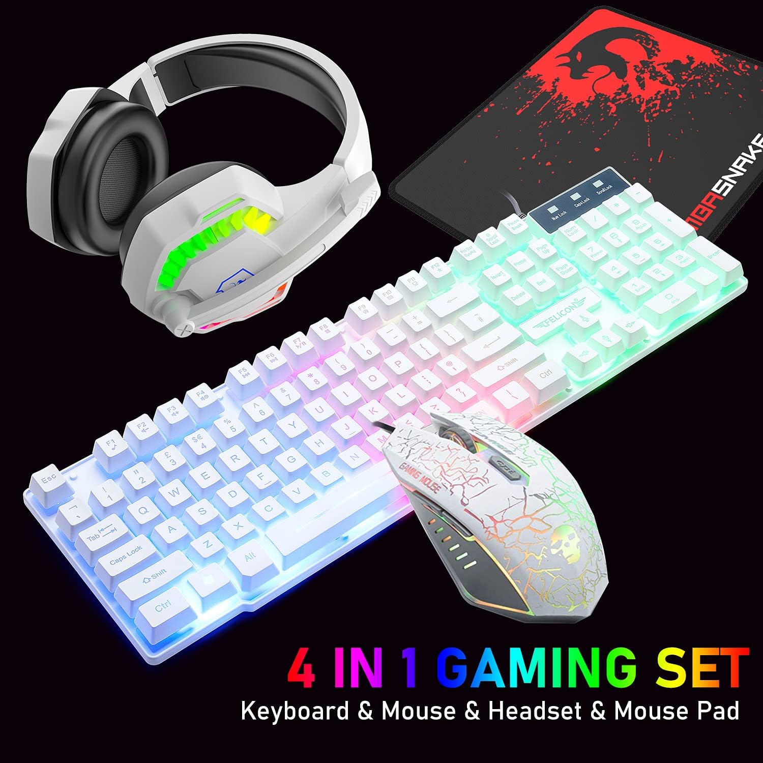 MAMBASNAKE T11 UK 100% Gaming  - Gaming Keyboard And Mouse Combo 评论和价格