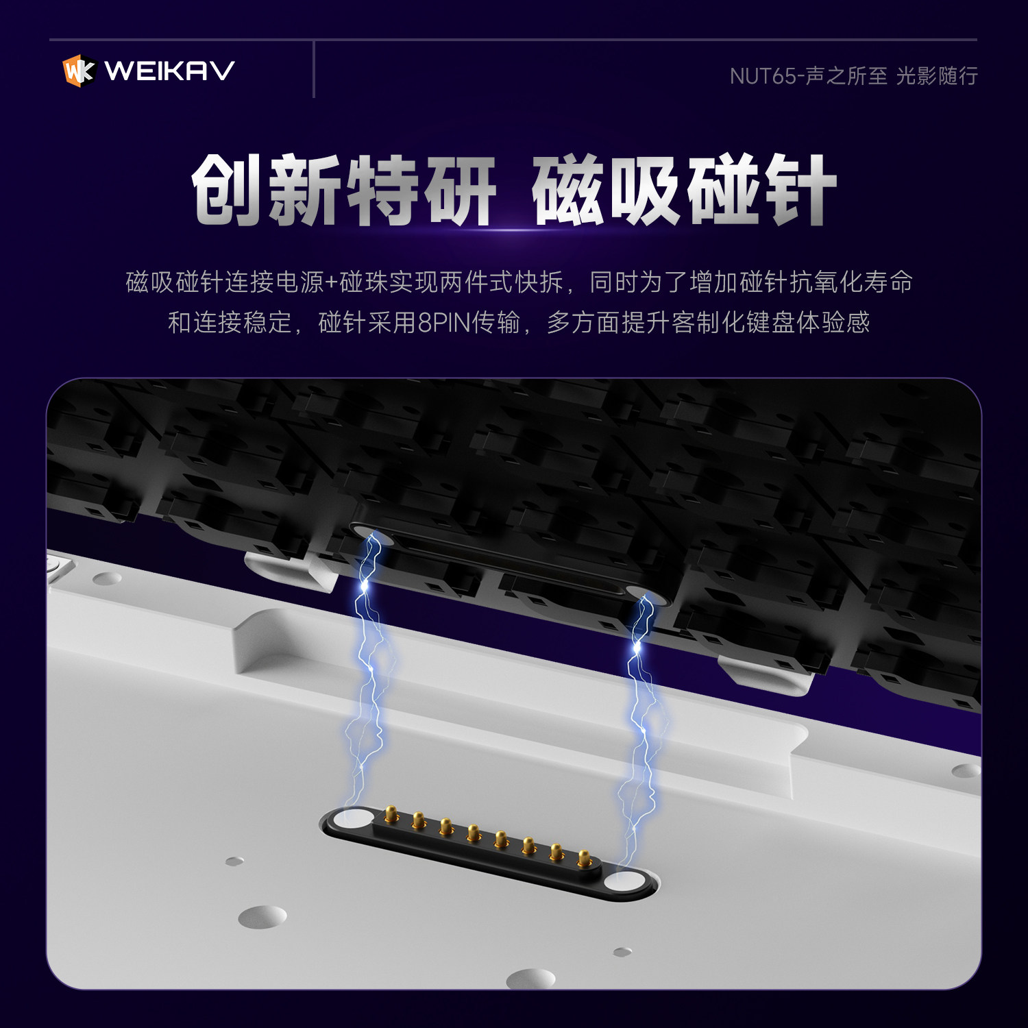 New Weikav Nut65 Aluminum Mech - Gaming Keyboard Mechanical Wireless 评论和价格