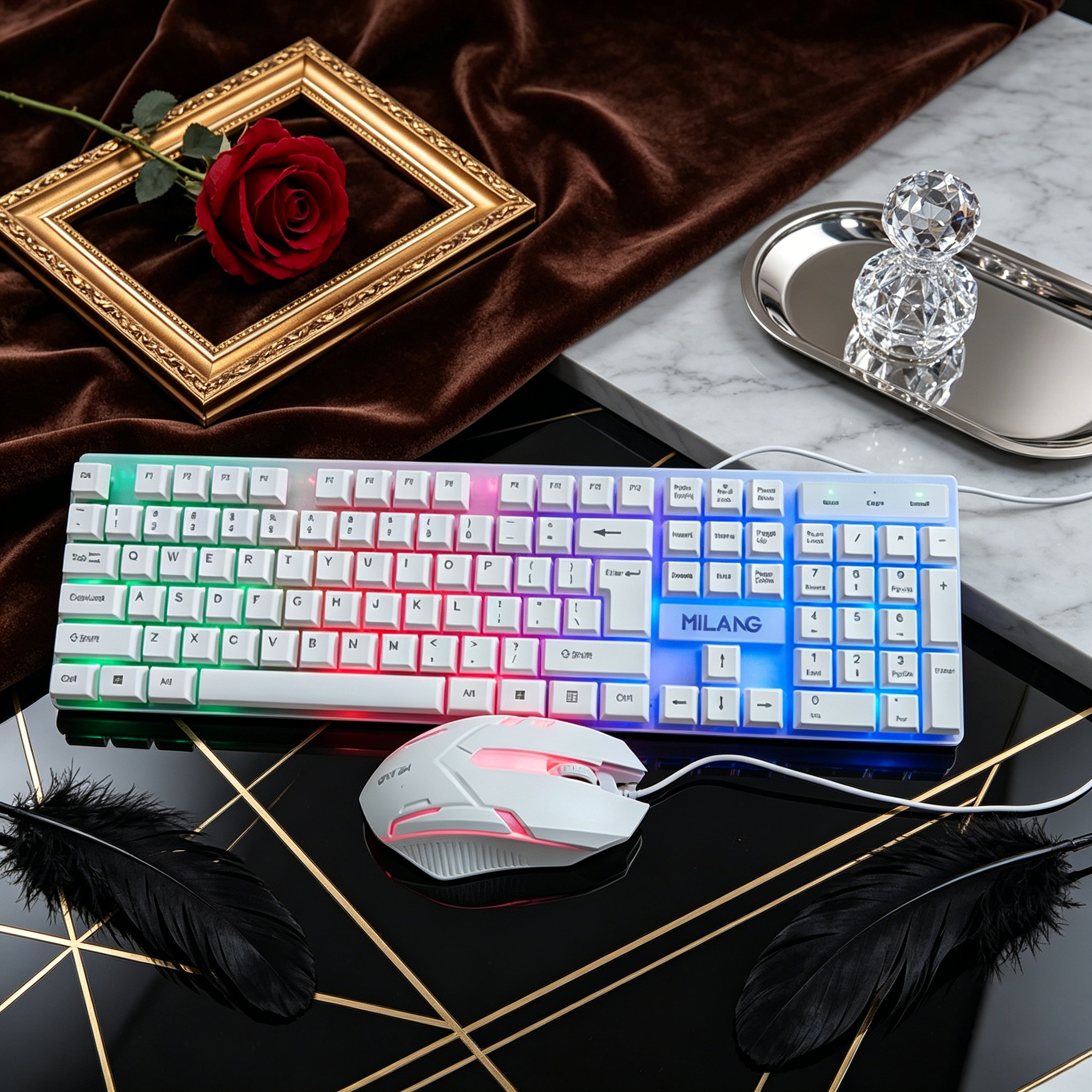Wired RGB Backlit Keyboard Mou - Gaming Keyboard Mouse Set 评论和价格