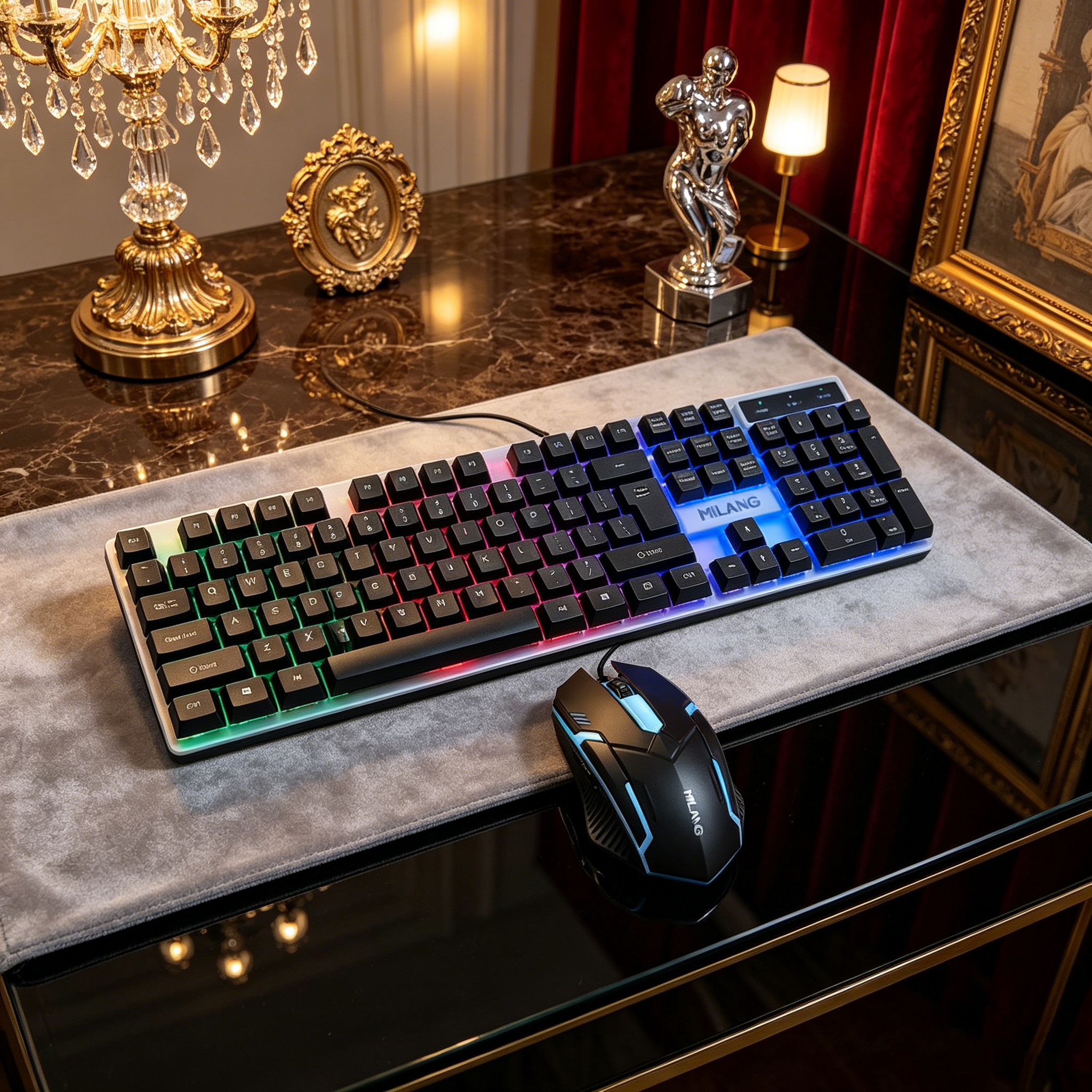 Wired RGB Backlit Keyboard Mou - Gaming Keyboard Mouse Set 评论和价格
