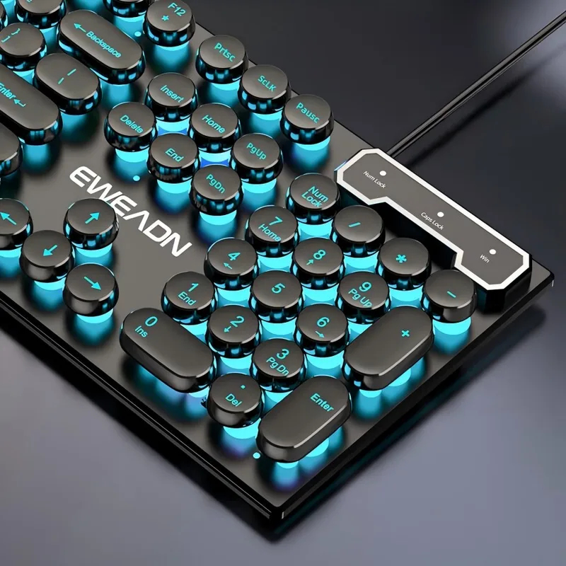 Retro Punk Mechanical Feel Key - Gaming Keyboard Mouse Set 评论和价格