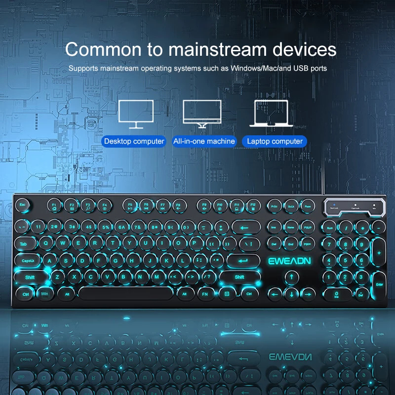 Retro Punk Mechanical Feel Key - Gaming Keyboard Mouse Set 评论和价格
