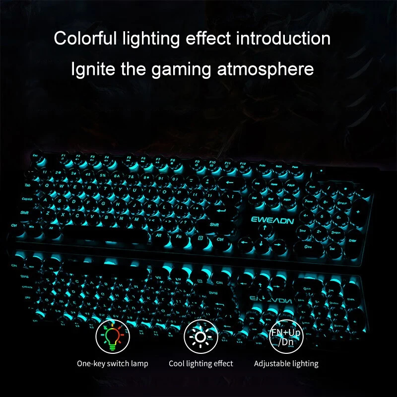 Retro Punk Mechanical Feel Key - Gaming Keyboard Mouse Set 评论和价格