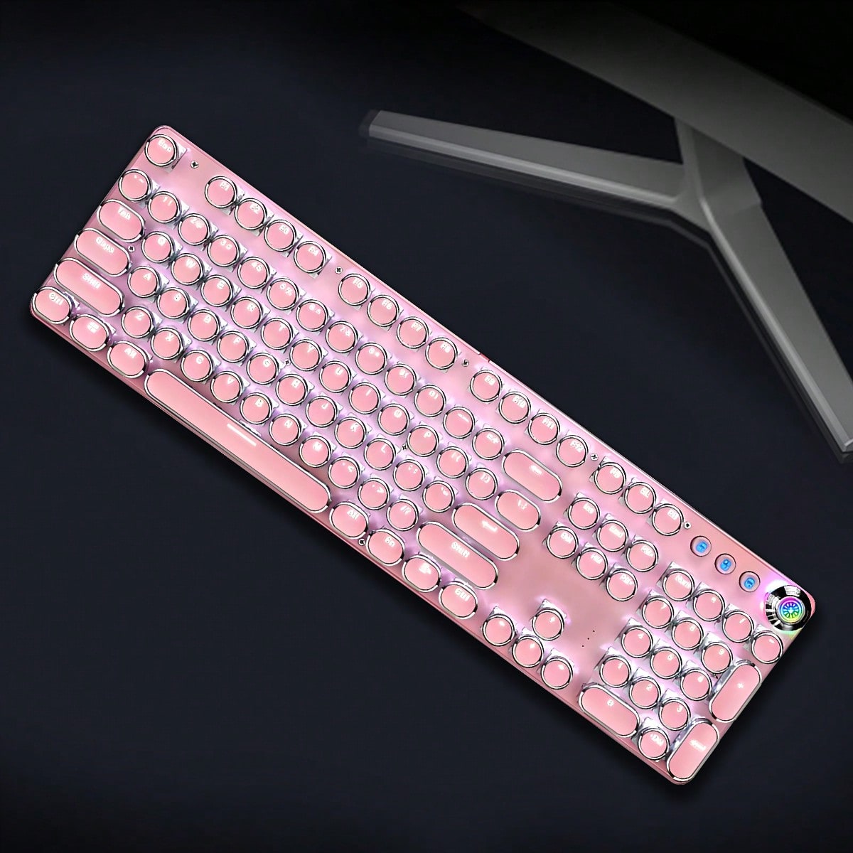 Typewriter Style Mechanical Ga - Keyboard Gaming Blue Switch 评论和价格