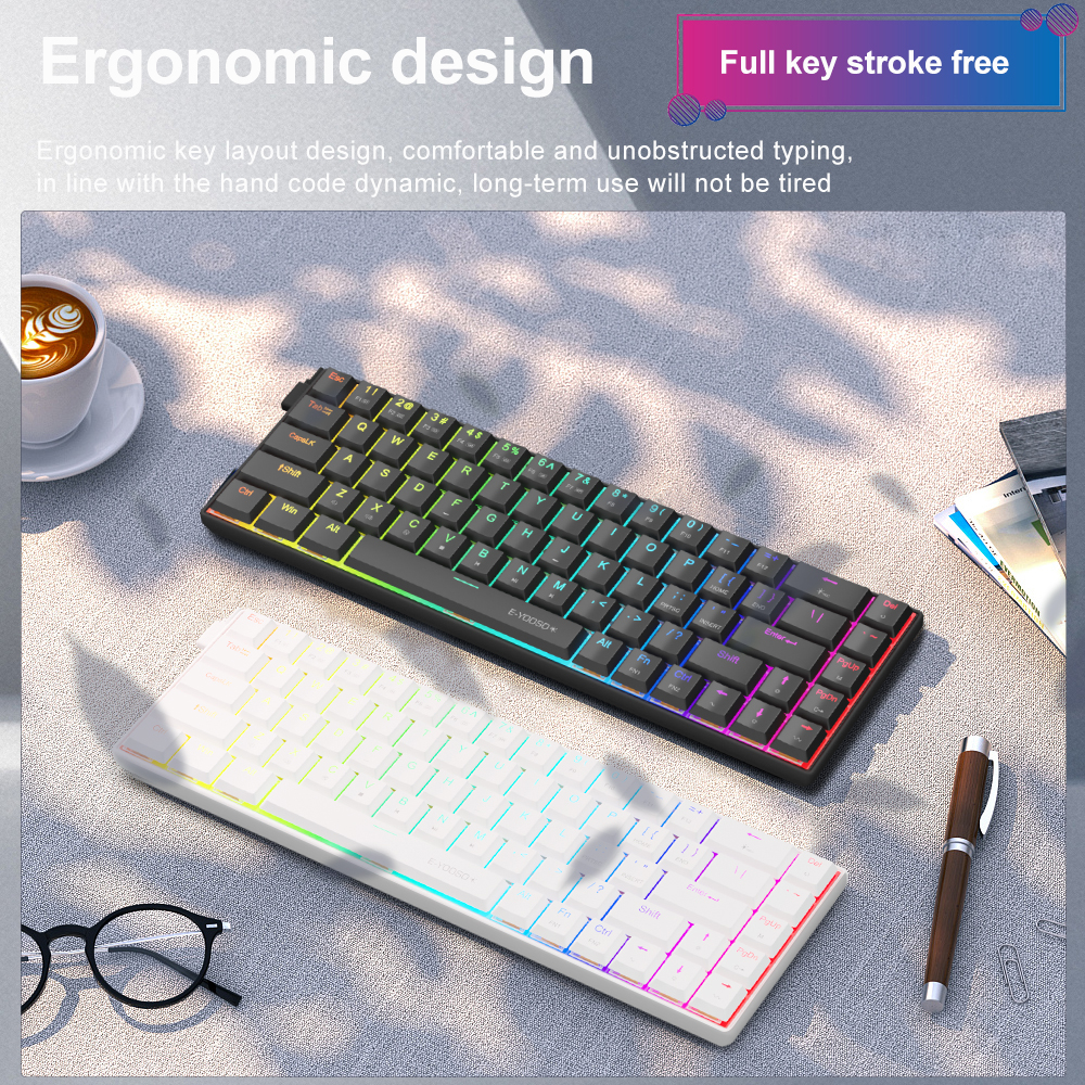 E-YOOSO A68 RGB Mini Slim USB  - Gaming Keyboard E Yooso 评论和价格