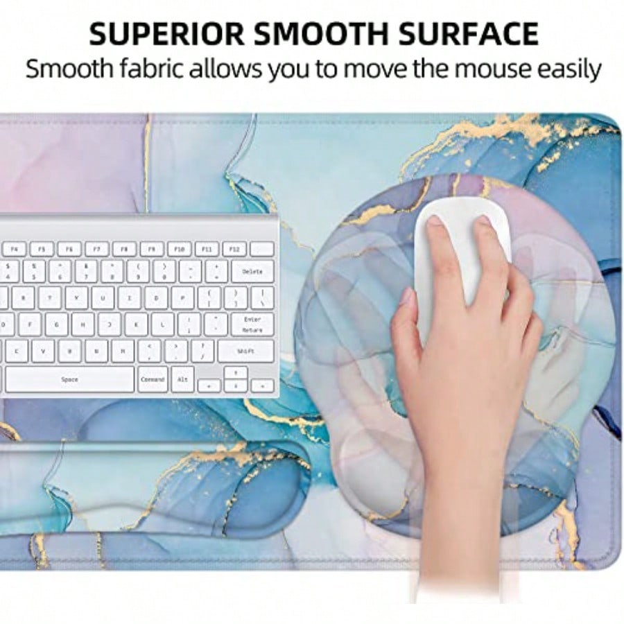 Mouse Pad with Wrist Rest Larg - Gaming Keyboard Mouse Set 评论和价格