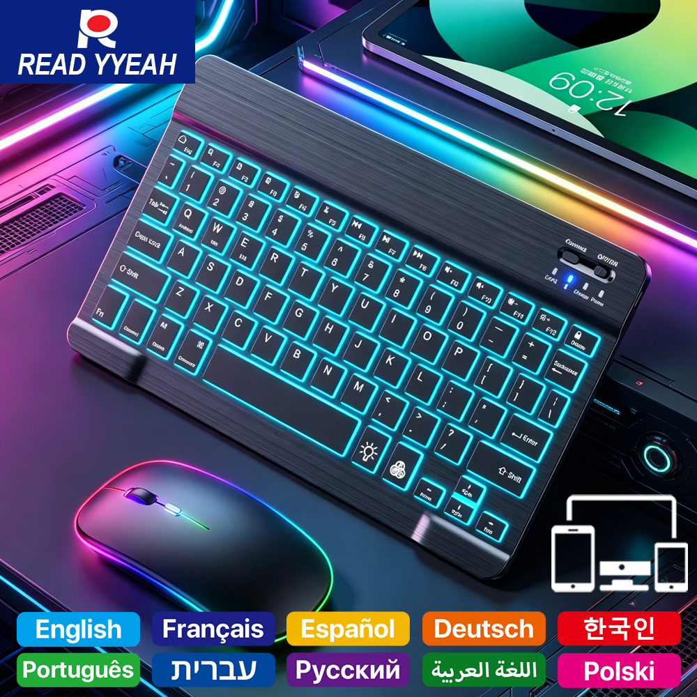READ YYEAH RGB Backlit Bluetoo - Gaming Keyboard And Mouse Combo 评论和价格