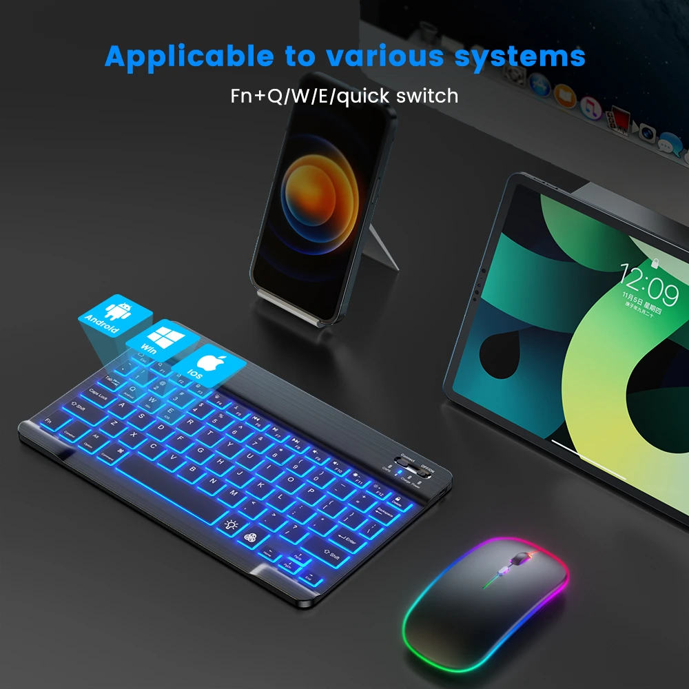 READ YYEAH RGB Backlit Bluetoo - Gaming Keyboard And Mouse Combo 评论和价格