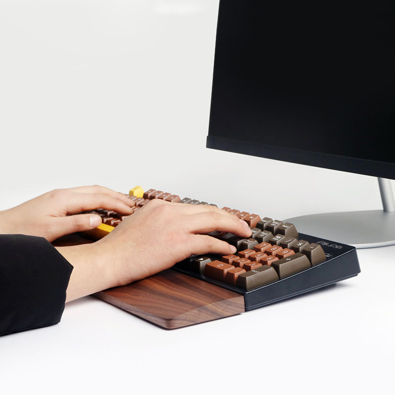 One-Hand Oak Walnut Wooden Key - Wrist Rest Wood 评论和价格