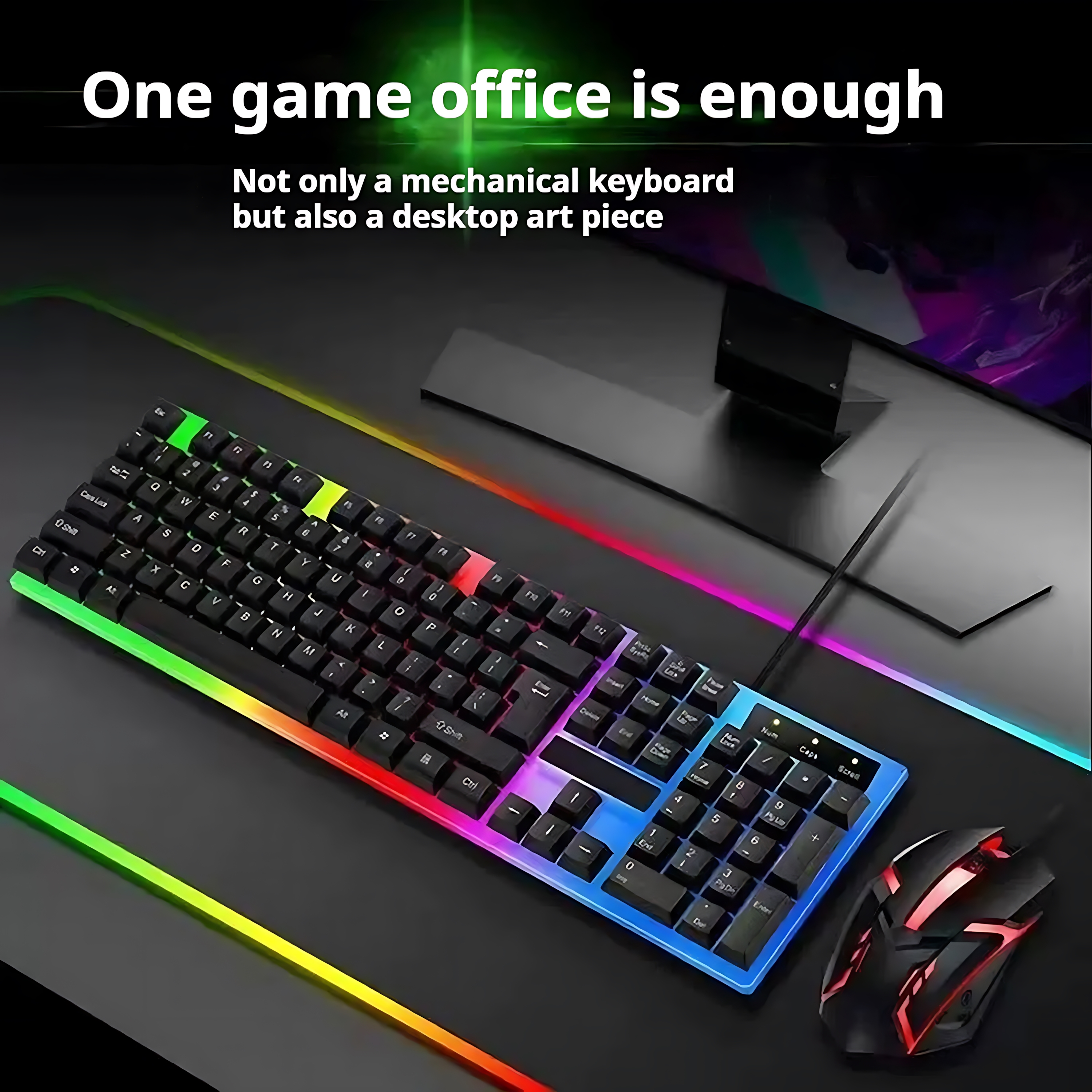 Rainbow Backlit Wired Keyboard - Gaming Keyboard And Mouse Combo 评论和价格