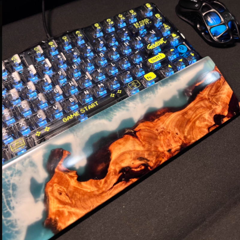 Handcrafted Ocean Wave Resin W - Wrist Rest Wood 评论和价格