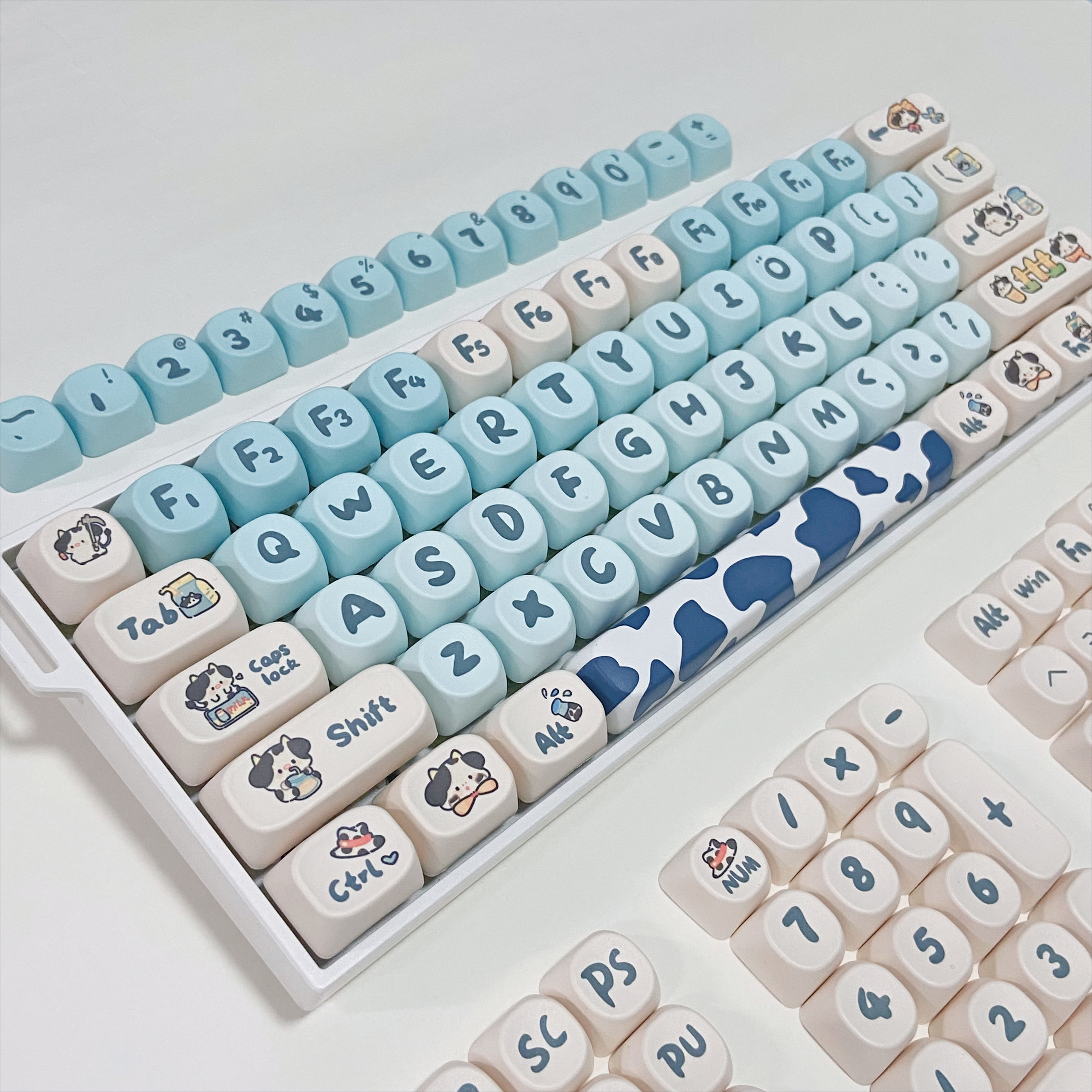 Blue Cow Keycaps for Mechanica - Gaming Keyboard Blue 评论和价格