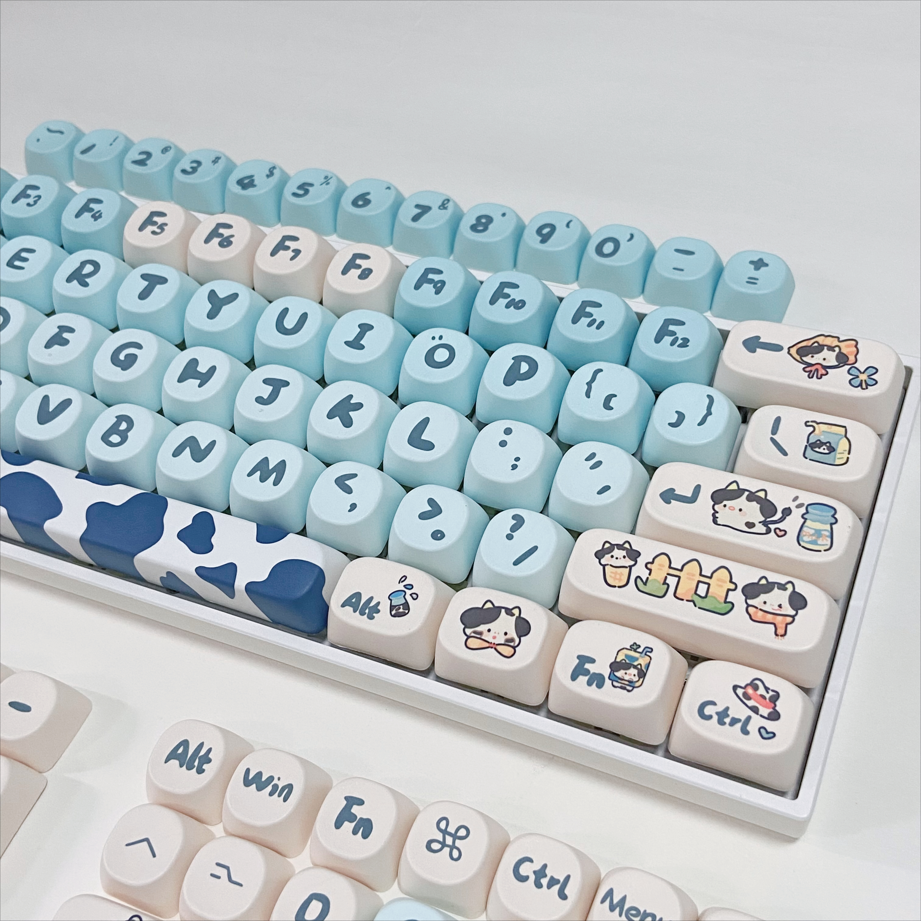 Blue Cow Keycaps for Mechanica - Gaming Keyboard Blue 评论和价格