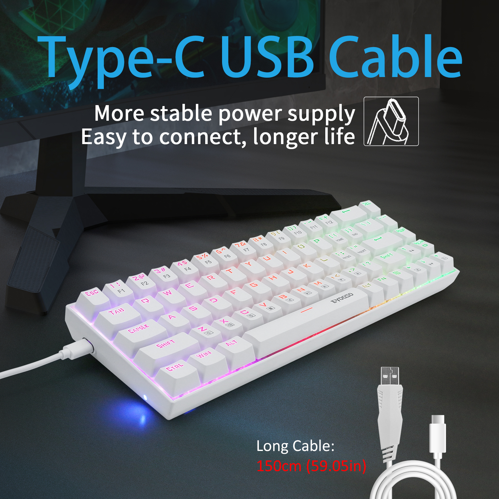 Z-686 60% Mini Mechanical Gami - Gaming Keyboard E Yooso 评论和价格