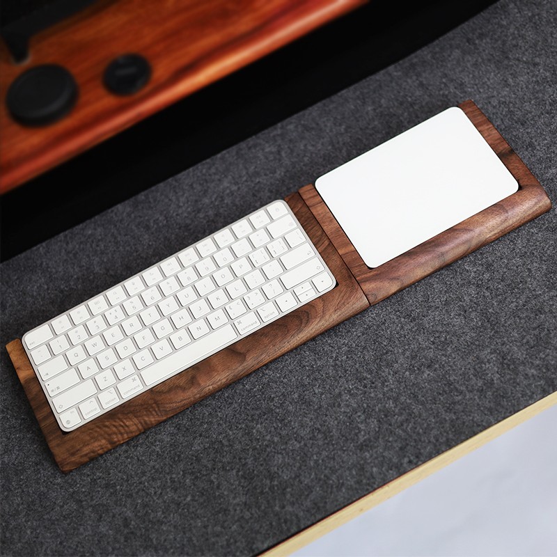 2 in 1 Walnut Solid Wooden Tra - Wrist Rest Wood 评论和价格