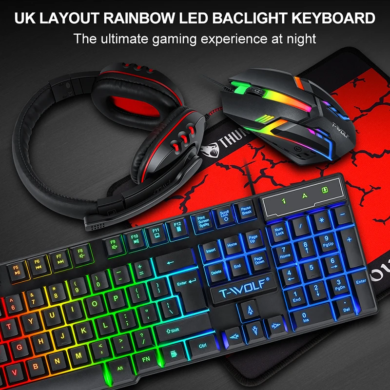 T-WOLF Game Four Piece TF800 I - Gaming Keyboard And Mouse Combo 评论和价格