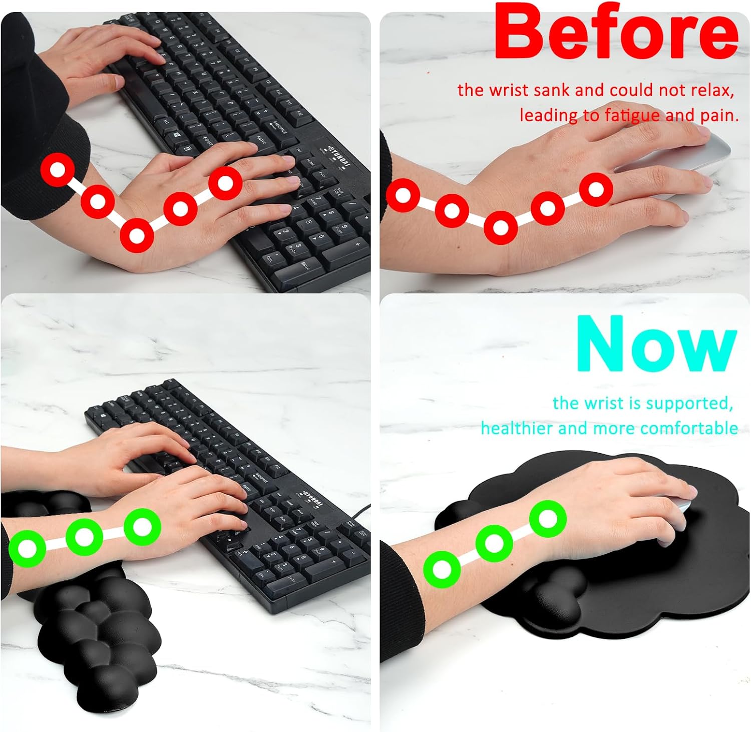 Ergonomic Cloud Wrist Rest Set - Gaming Keyboard Mouse Set 评论和价格