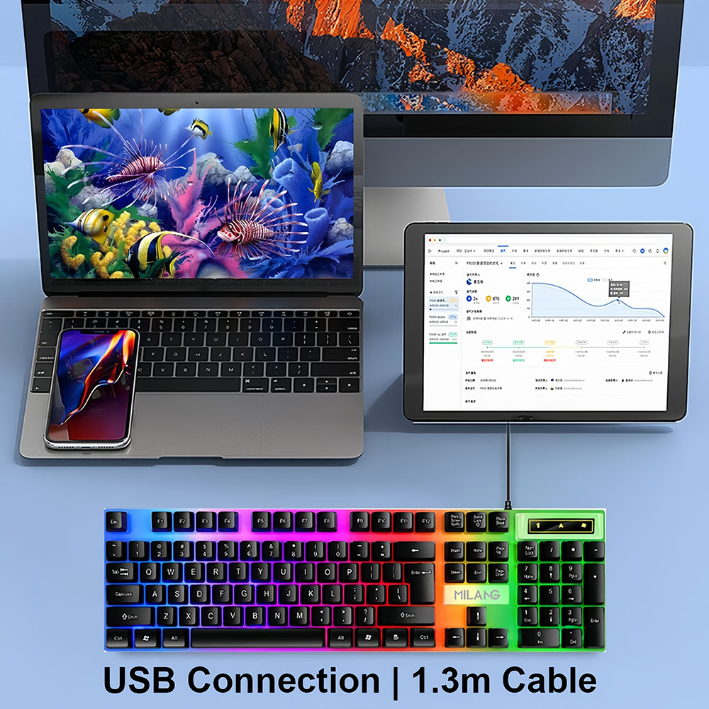 KEBIDUMEI USB Wired Keyboard R - Gaming Keyboard Half 评论和价格