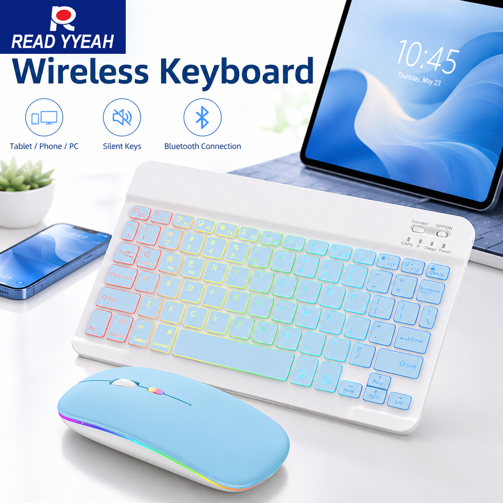 New Ultra Slim Portable 7 Colo - Gaming Keyboard Mechanical Wireless 评论和价格