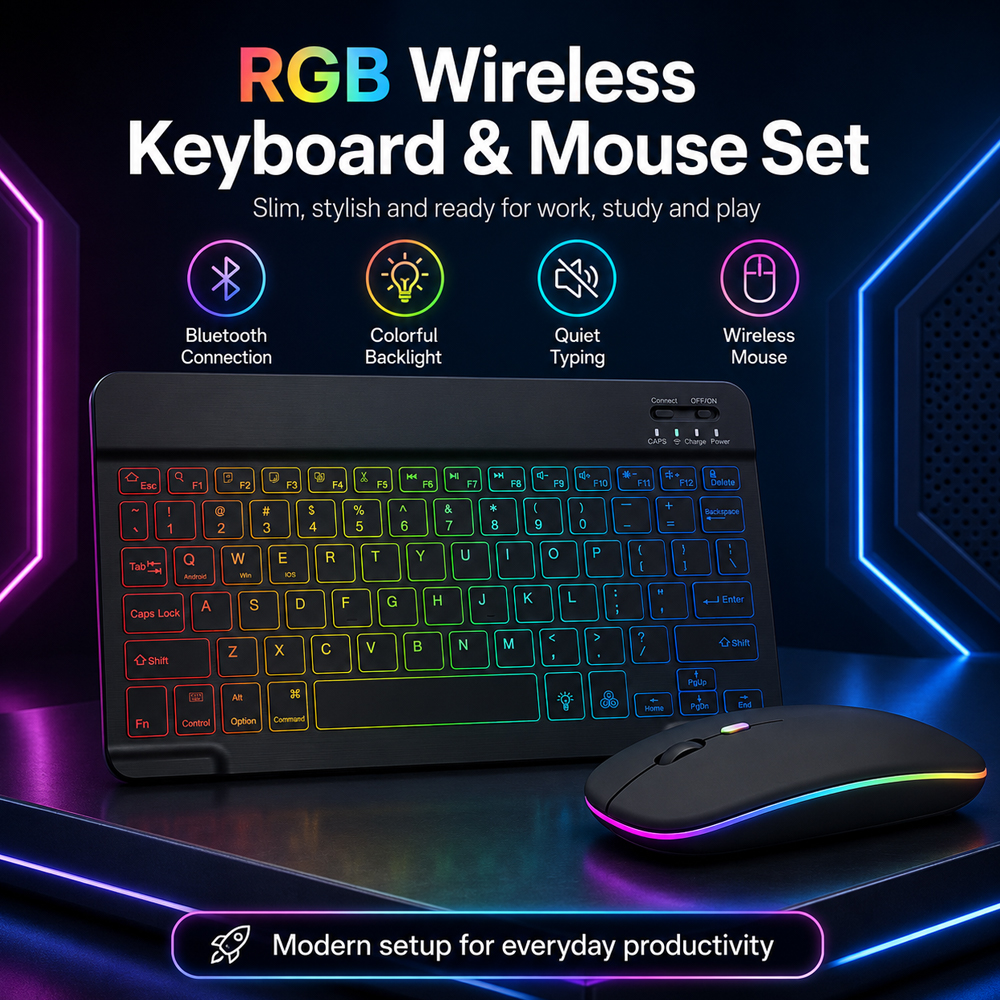 New Ultra Slim Portable 7 Colo - Gaming Keyboard Mechanical Wireless 评论和价格