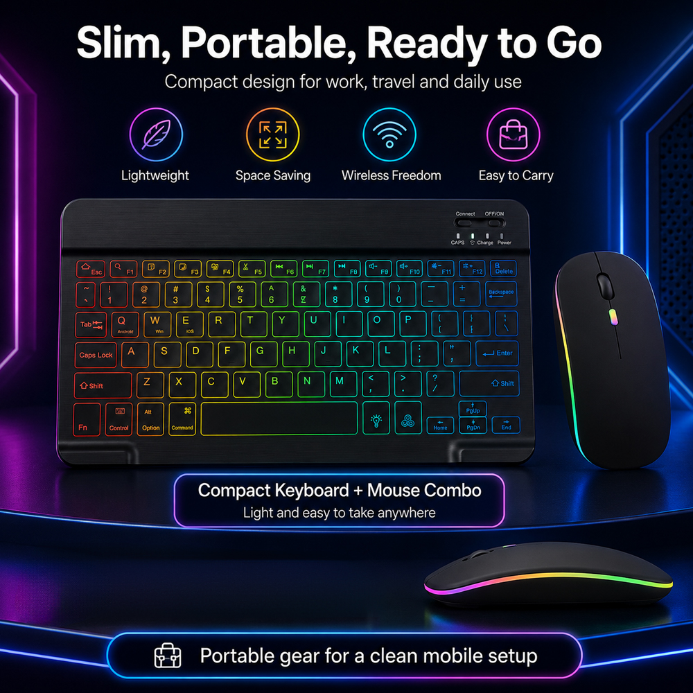 New Ultra Slim Portable 7 Colo - Gaming Keyboard Mechanical Wireless 评论和价格