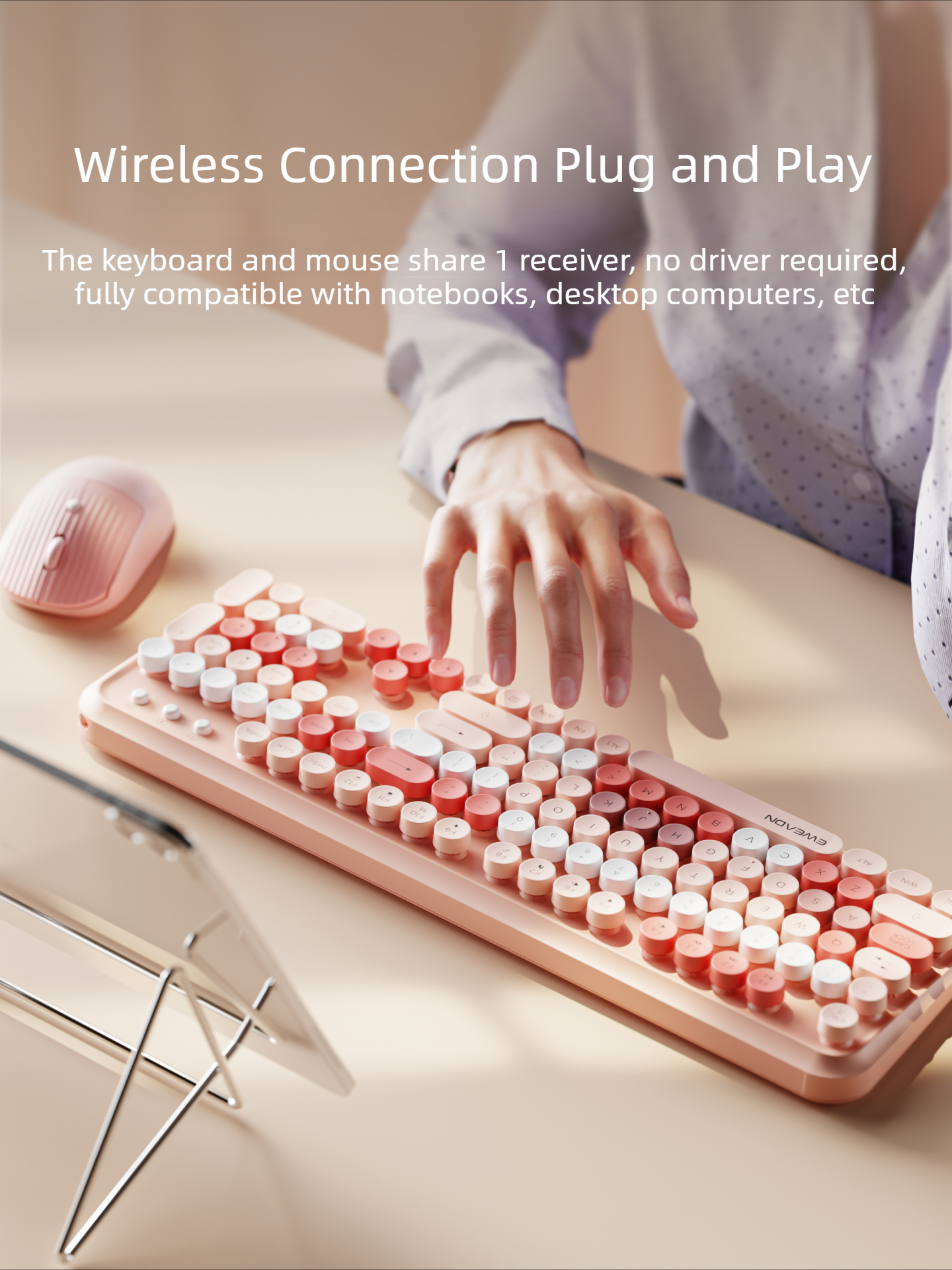 EWEADN V96 Wireless Keyboard M - Gaming Keyboard Mouse Set 评论和价格