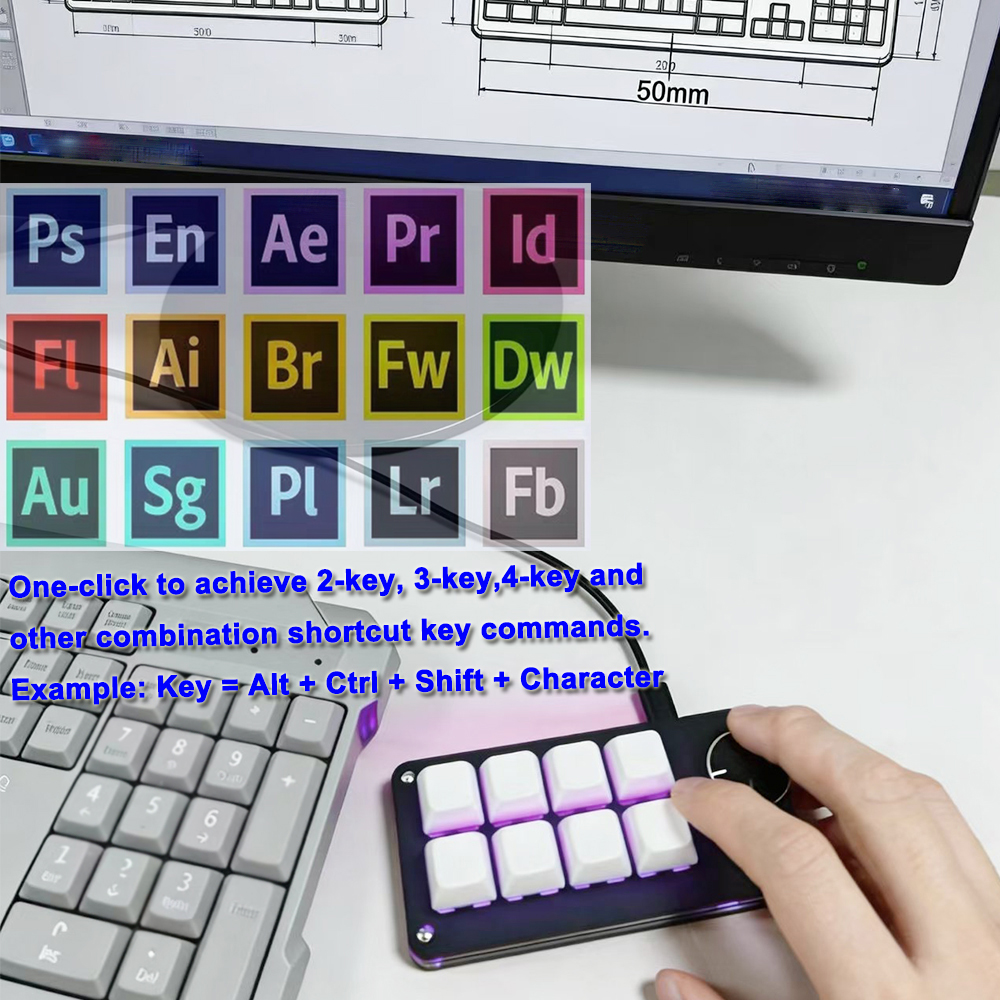 Mini Keyboard with Single Knob - Gaming Keyboard Half 评论和价格