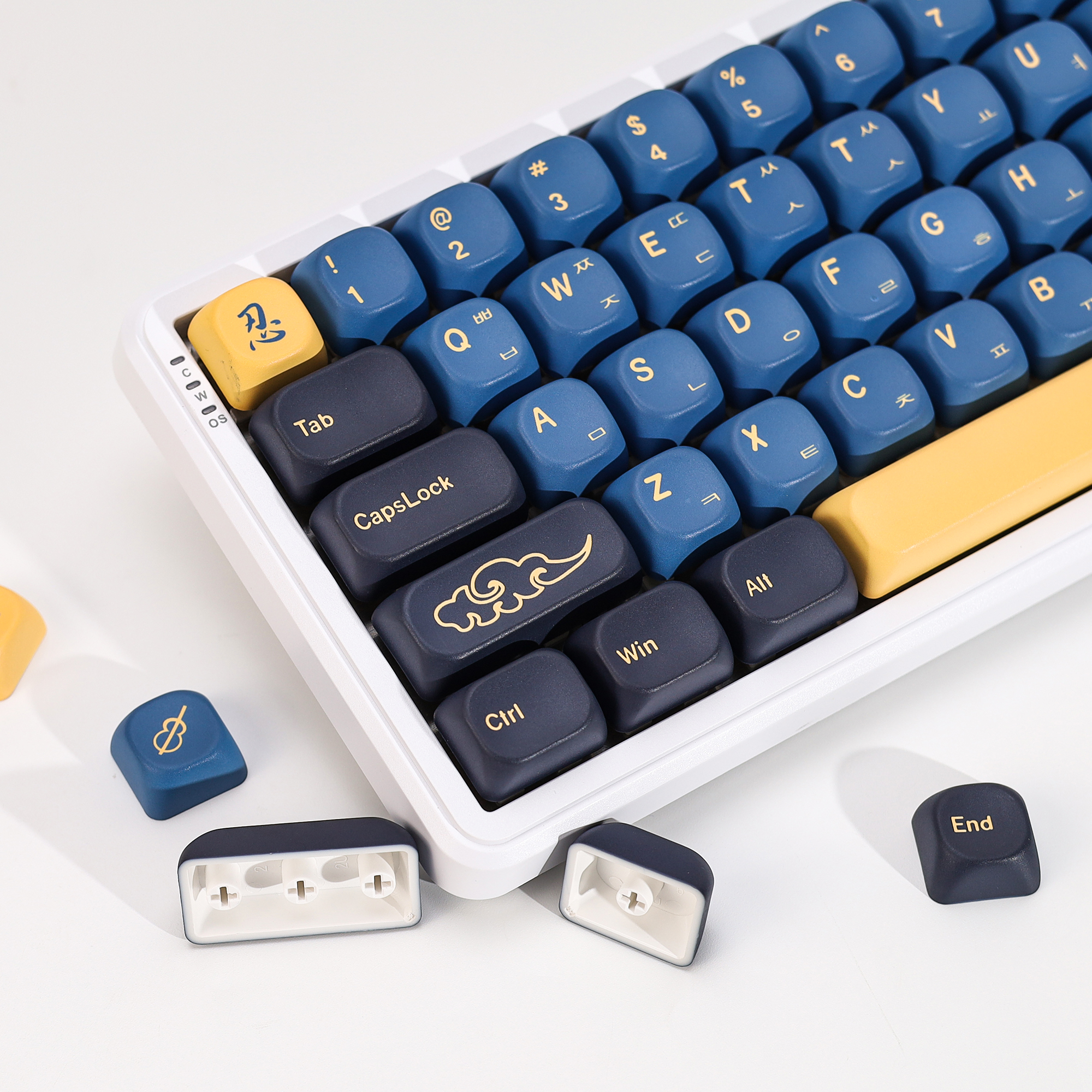 KBDiy Korean Keycap Retro GMK  - Gaming Keyboard Blue 评论和价格