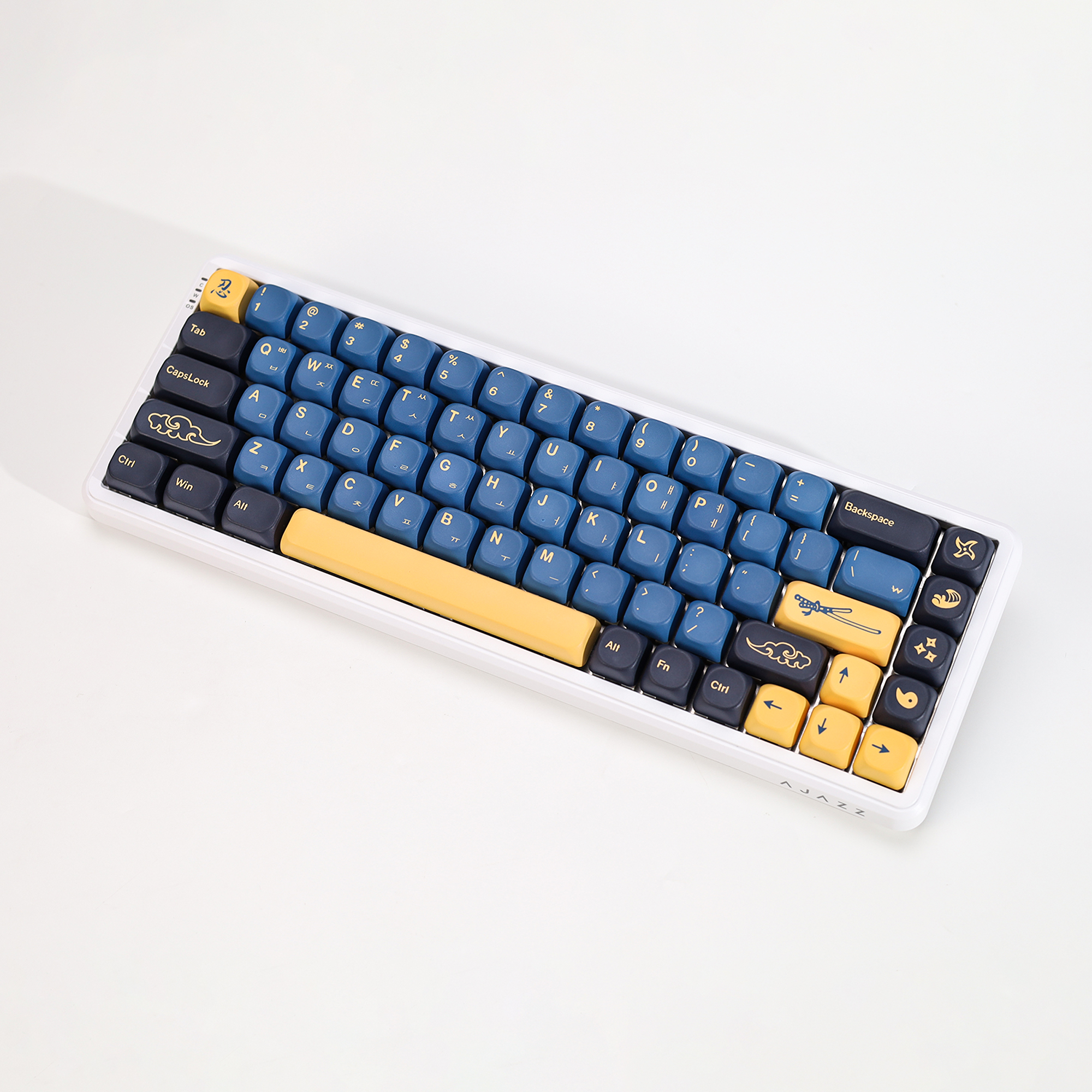KBDiy Korean Keycap Retro GMK  - Gaming Keyboard Blue 评论和价格