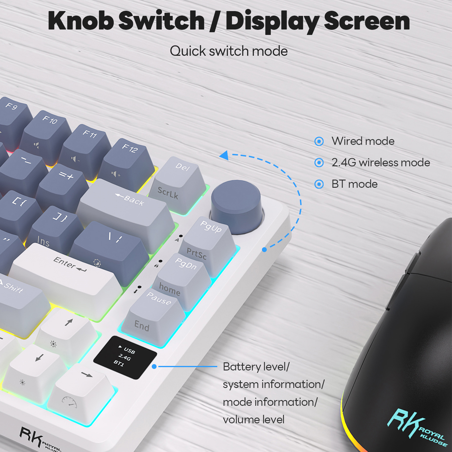 RK ROYAL KLUDGE M75 2.4G Wirel - Gaming Keyboard Half 评论和价格