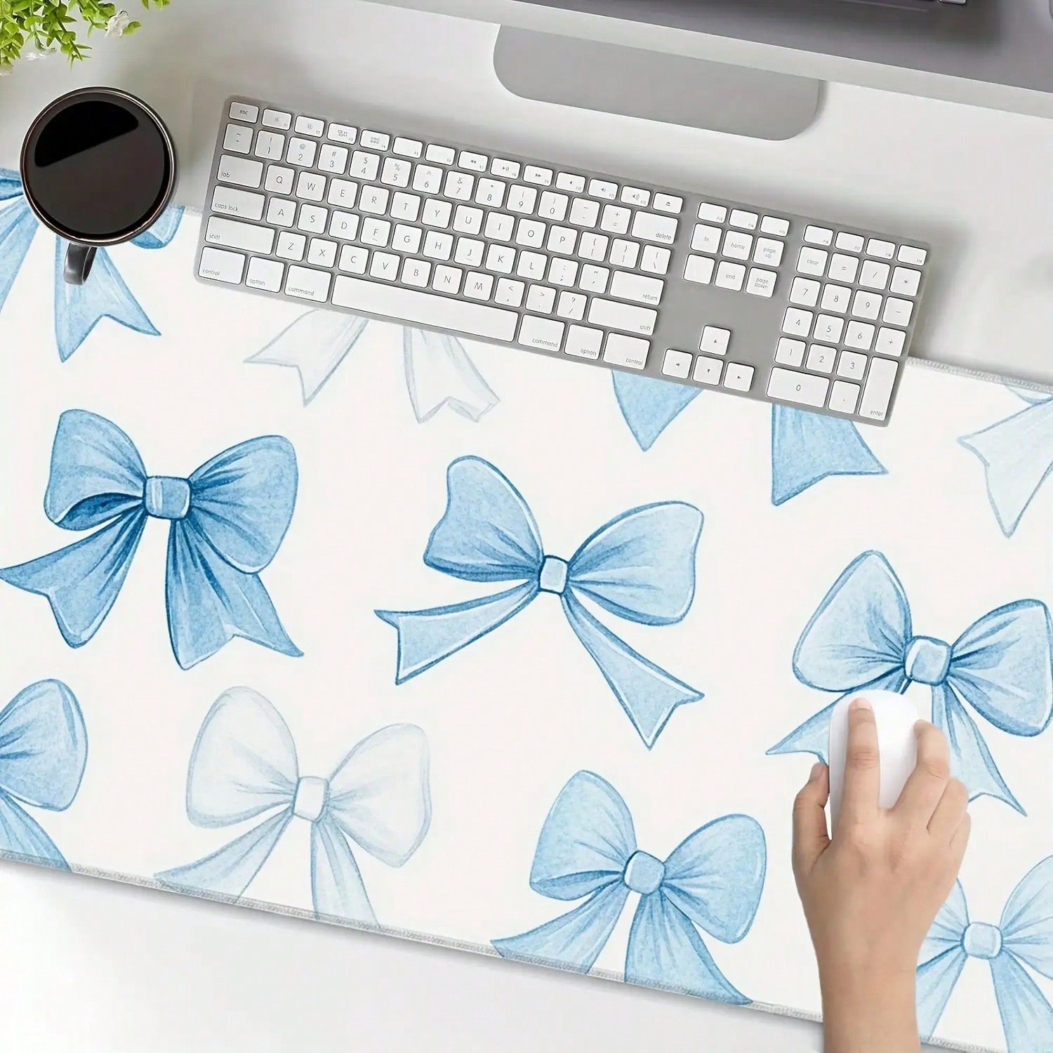 1 Pc Non-Slip Rubber Desk Mat  - Gaming Keyboard Blue 评论和价格