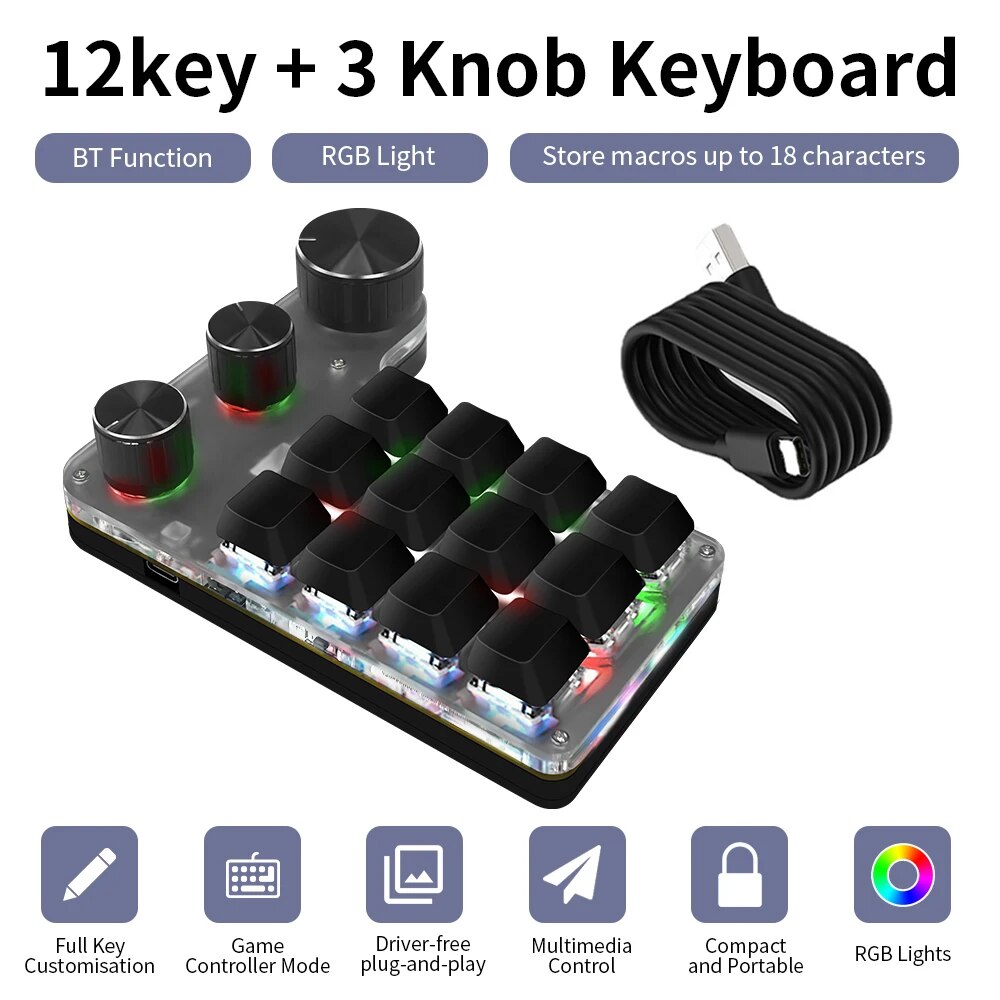 Bluetooth Programming Macro Cu - Gaming Keyboard Half 评论和价格