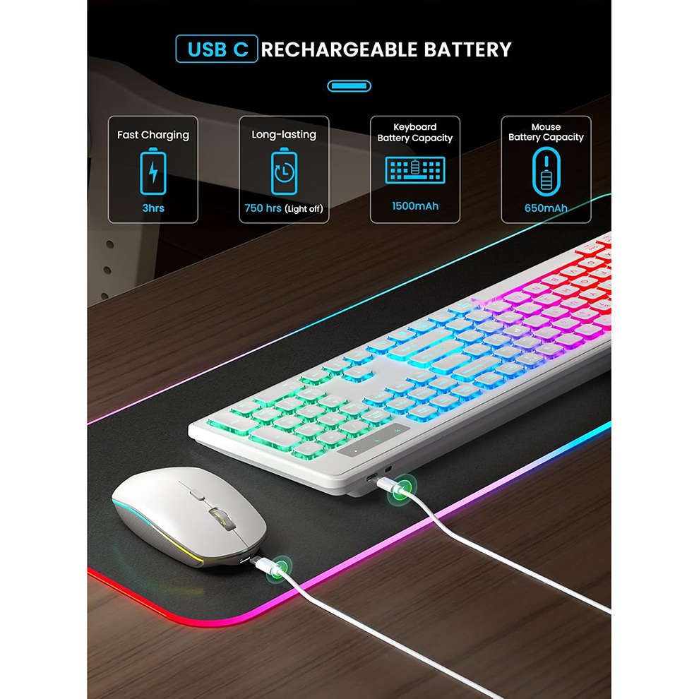 Backlit Wireless Keyboard and  - Gaming Keyboard And Mouse Combo 评论和价格
