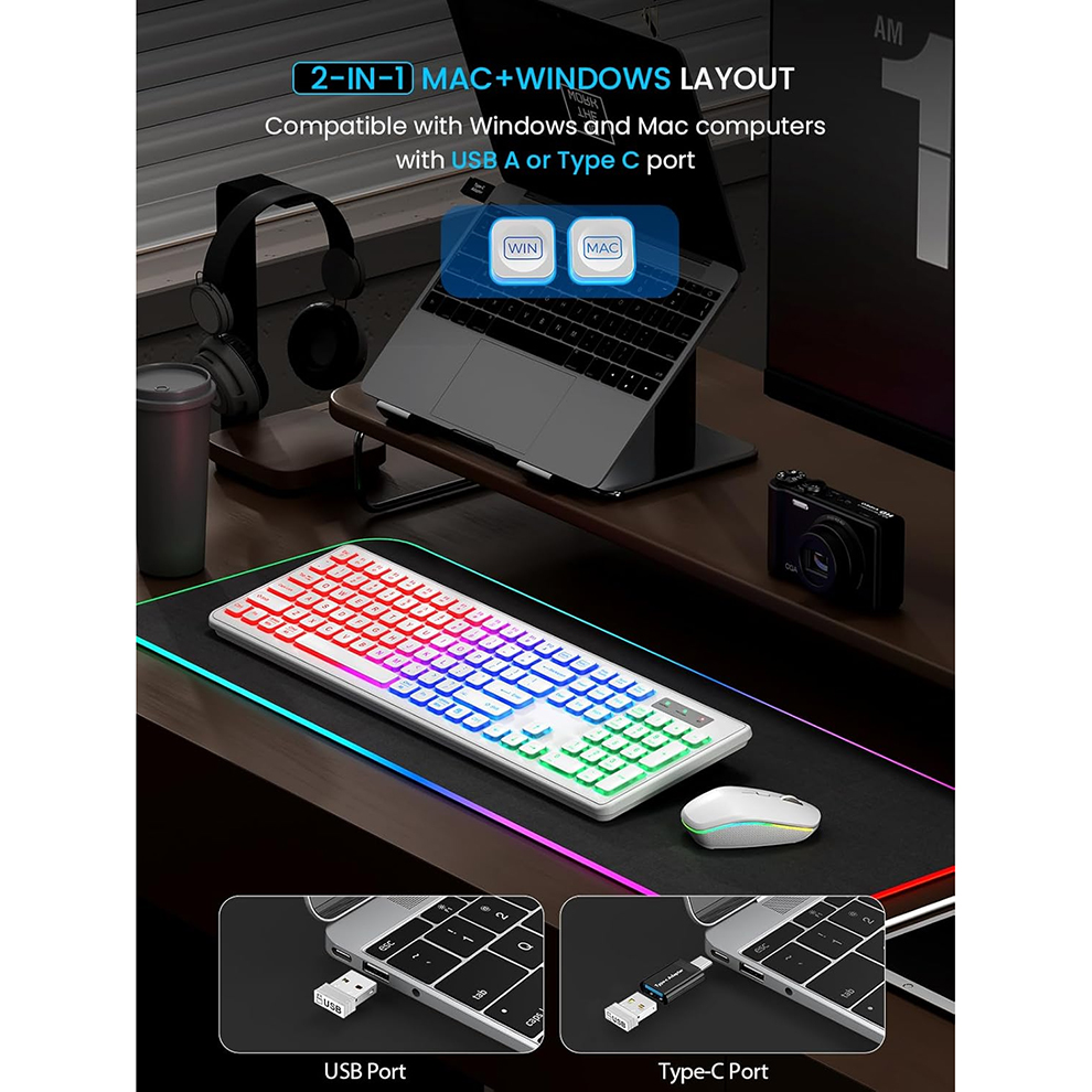 Backlit Wireless Keyboard and  - Gaming Keyboard And Mouse Combo 评论和价格