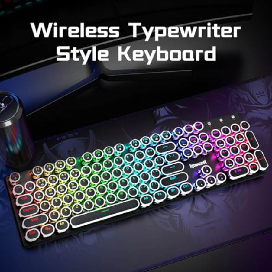 K710 Wireless Typewriter Style - Keyboard Gaming Blue Switch 评论和价格