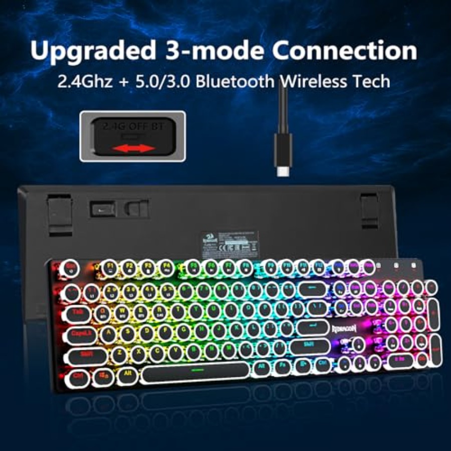 K710 Wireless Typewriter Style - Keyboard Gaming Blue Switch 评论和价格